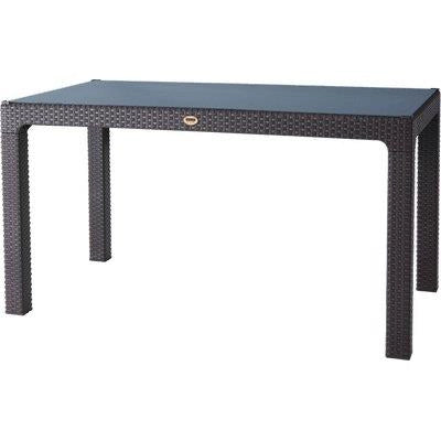 TAVOLO RATTAN KRETA DOMUS  PP ANTRACITE CM 120X70 H.CM 78