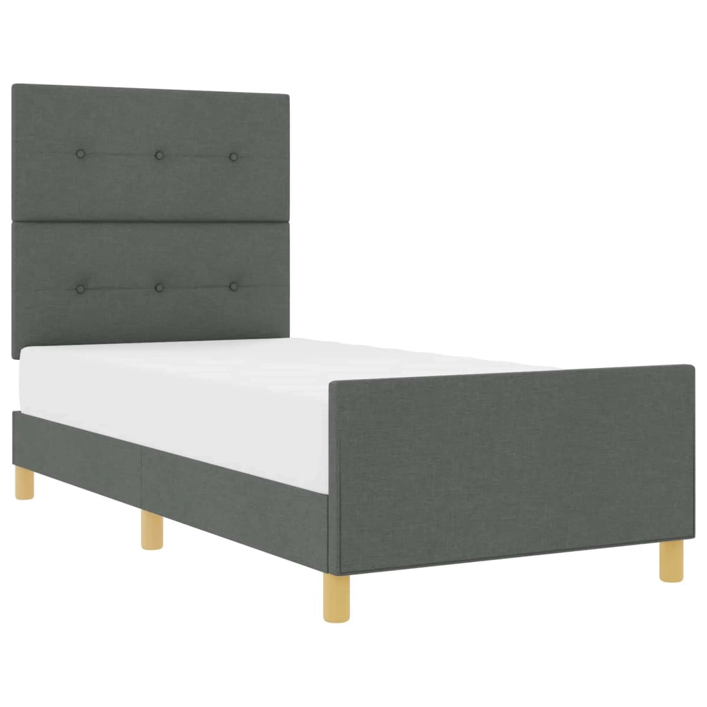 Struttura del letto Grigio scuro 100 x 200 cm Tessuto 3344705