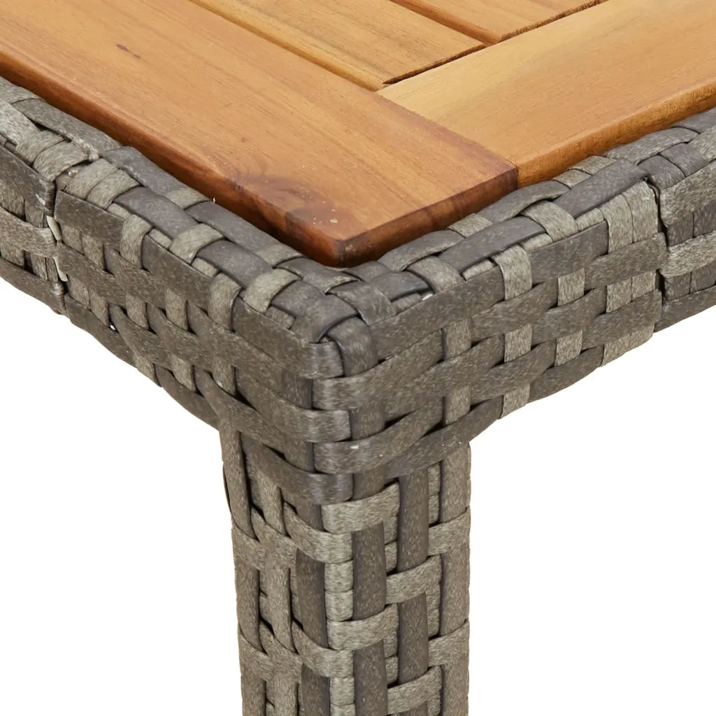 Set da Pranzo da Giardino 3 pz | Set Salotto da Giardino con Cuscini in Polyrattan Grigio