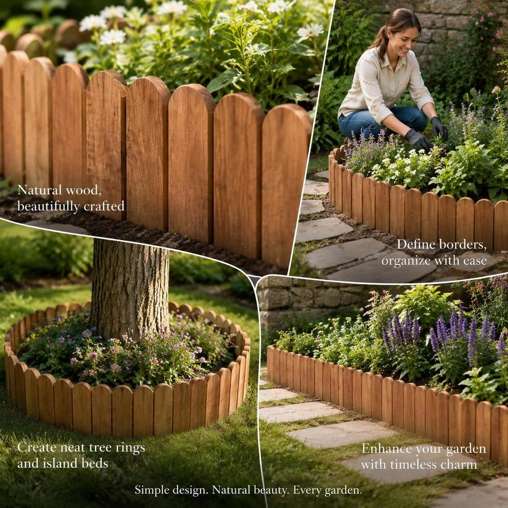 Brown Garden Edging, 120 Cm, Made Of Impregnated Pine Wood