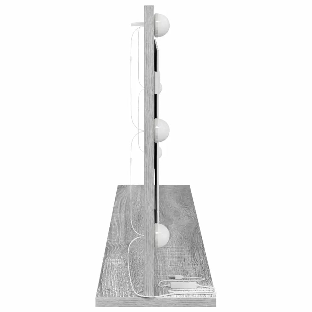 Specchio da Vanità Rettangolare Grigio Sonoma 100 x 45 x 18 cm 868330