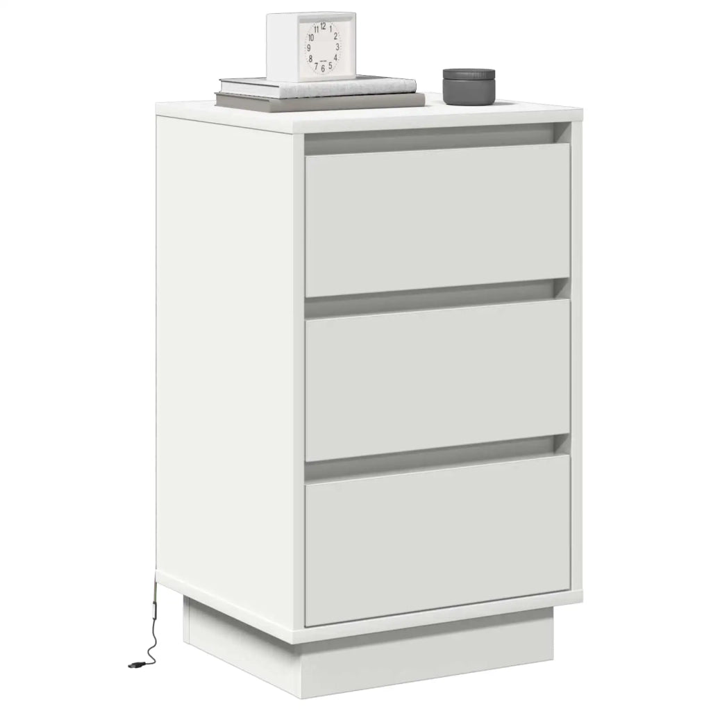 Comodino | Armadio da Notte | Mobiletto da notte Bianco 39 x 34,5 x 65 cm Legno multistrato