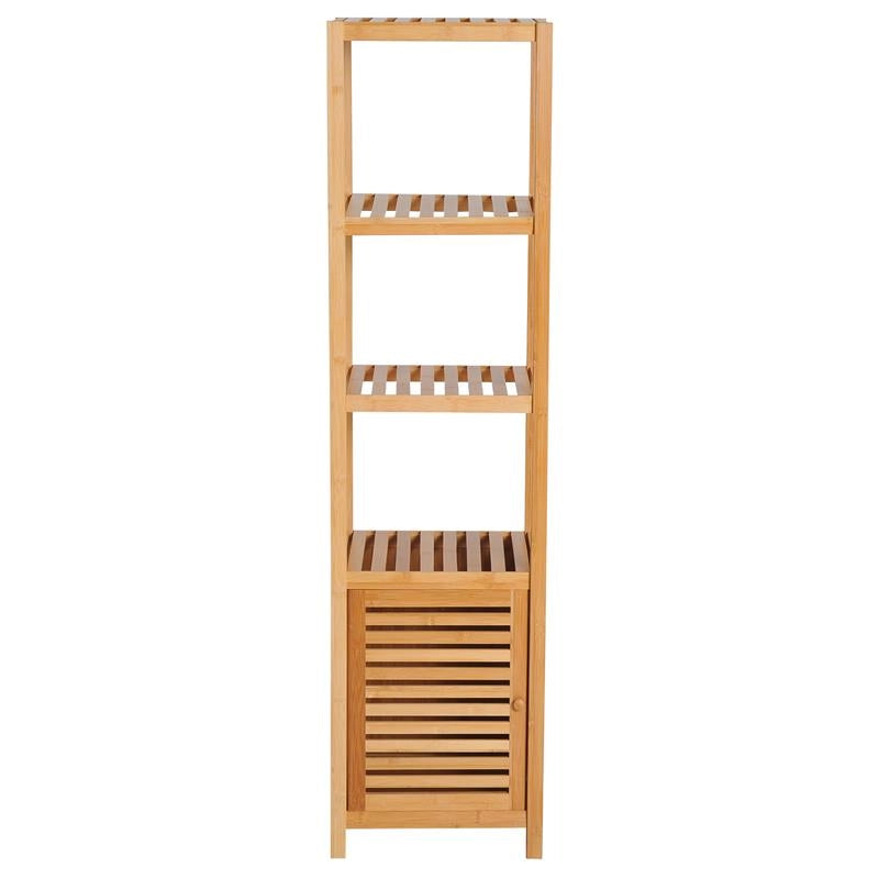 MOBILE A COLONNA PER BAGNO CON 4 RIPIANI E UN ARMADIETTO 36 X 33 X 140 CM