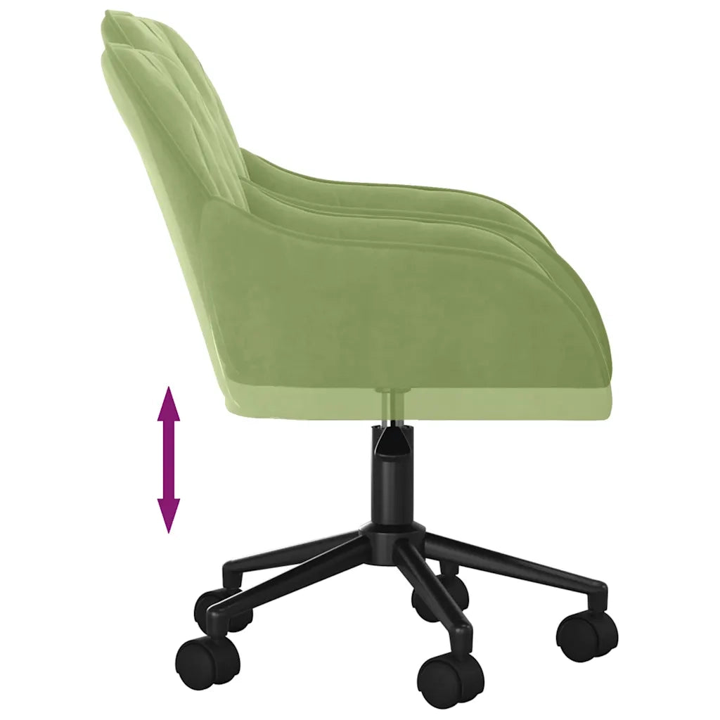 Sedia da Ufficio Girevole Verde Chiaro in Velluto 344870