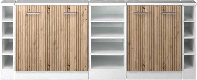 Mobile cucina sottotetto R-Line, Rovere artigianale/bianco, 210 cm Set di 5
