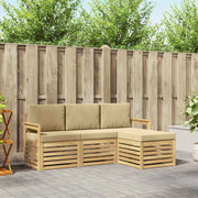 Set di divani da esterno 4 pcs Bianco e Beige