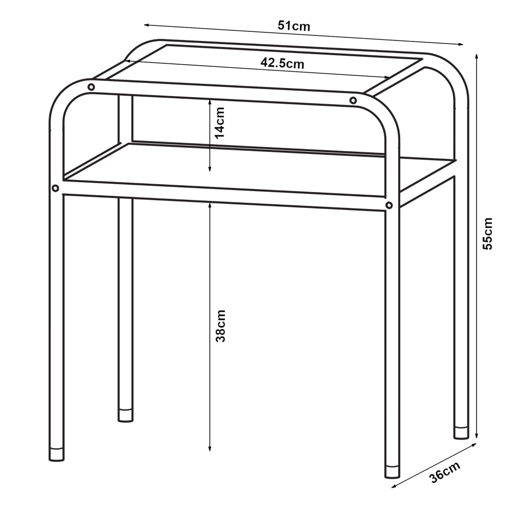 Tavolino Basso Krødsherad con 2 Piani Rettangolari - Effetto Rovere / Nero [en.casa]