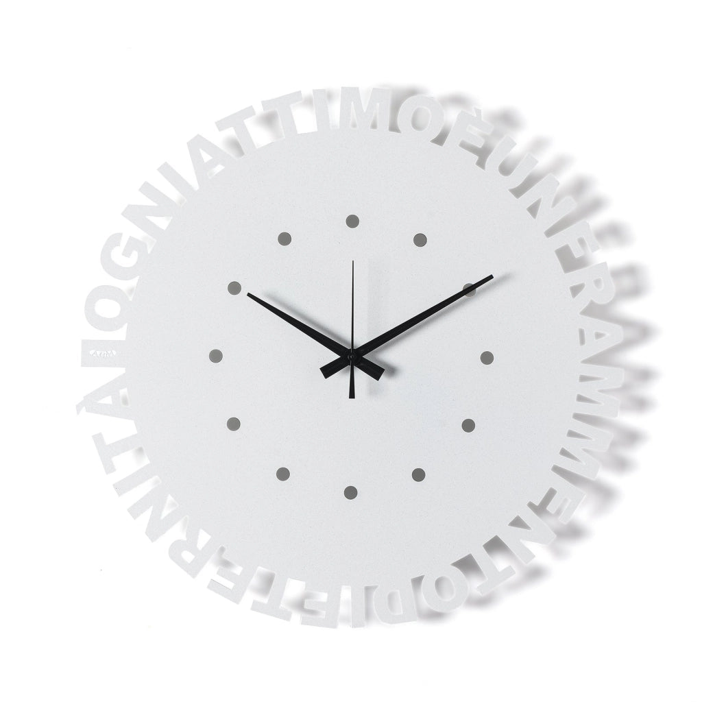 Orologio da parete minimal Wordshow Bianco marmo
