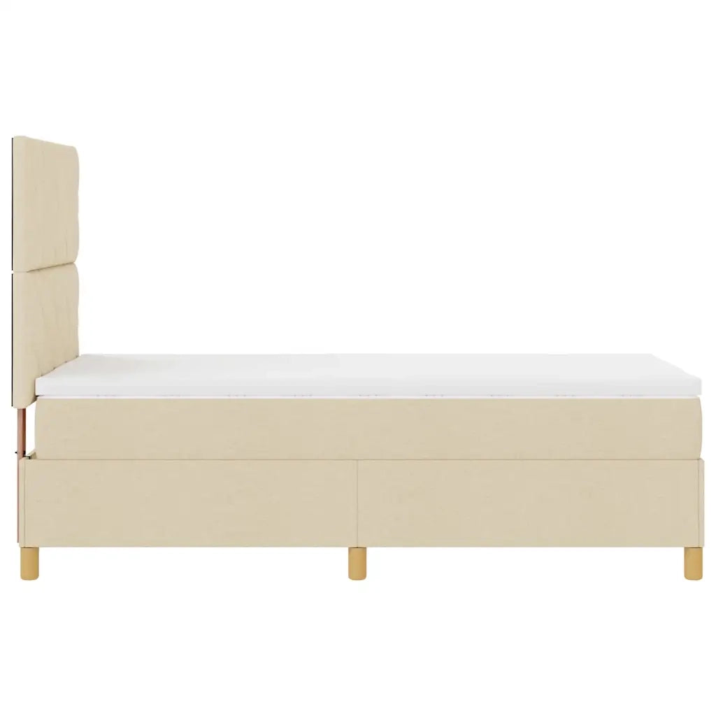 Letto a molle con testiera Crema 90 x 200 cm Tessuto 3339670