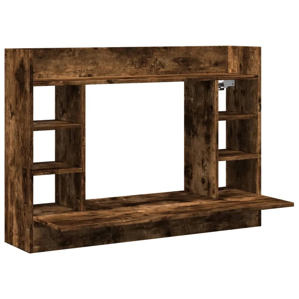 Scrivania da ufficio postazione di lavoro mobile per computer studio a parete rovere affumicato 105 x 48 x 75 cm legno ingegnerizzato marrone 02_0023876