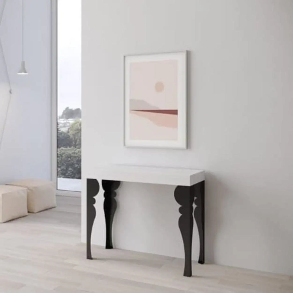 Consolle allungabile 90x40/196 cm Paxon Small Premium bianco frassino gambe antracite