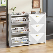 Scarpiera con Ante a Ribalta e Sideboard ¨C Xylo ¨C Bianco, MDF, 140x30x120 cm