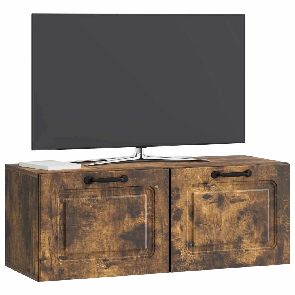 Mobile Porta TV da Muro Rovere Fumo 78,5 x 31 x 30 cm