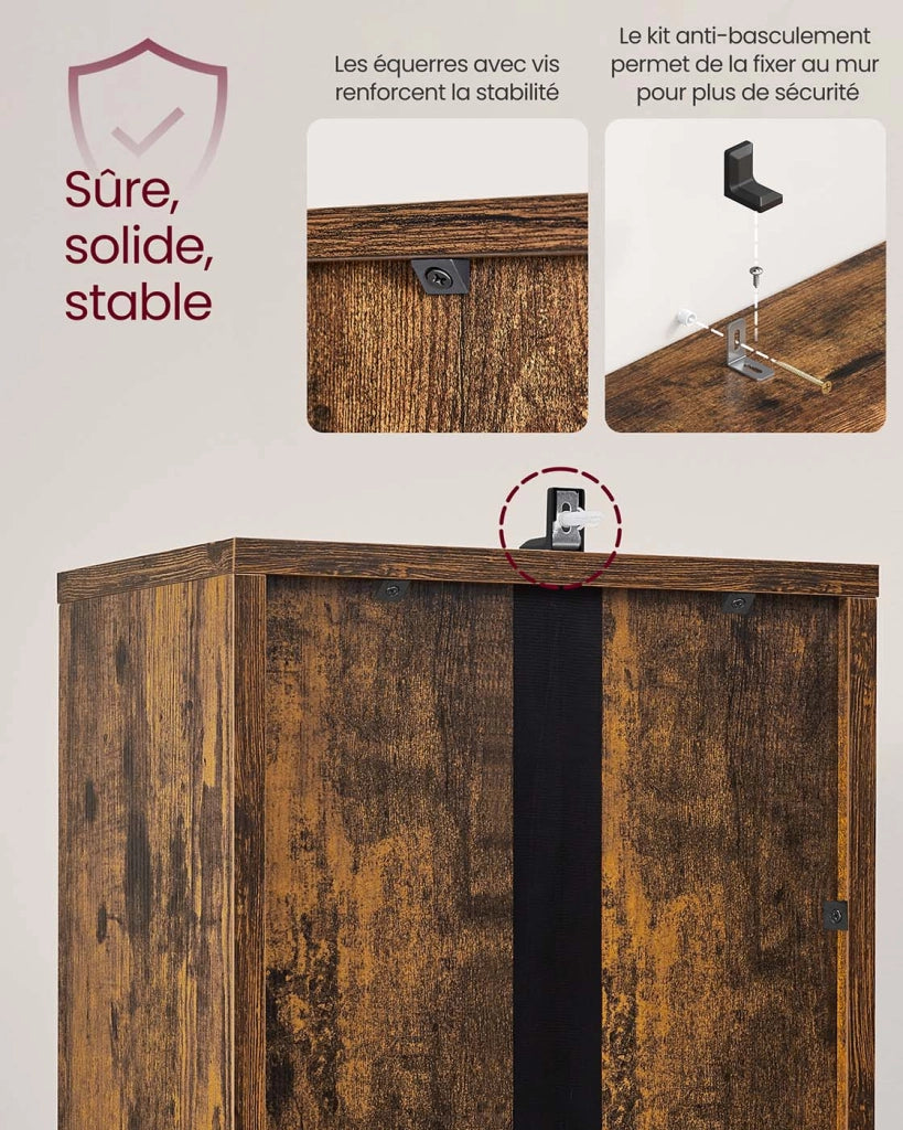Libreria alta a 6 ripiani con anta vano contenitore aperto 24 x 318 x 175 cm per soggiorno ufficio sala da pranzo marrone 12_0005282