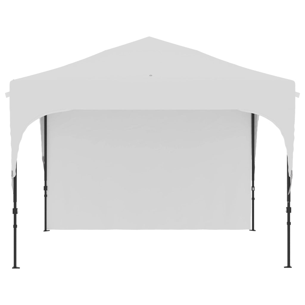 Gazebo da Giardino  ad Altezza Regolabile su 3 Livelli 3x3m in Poliestere e Acciaio Bianco