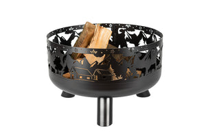 Barbecue a Legna Ø60x39 cm Soffio in Acciaio Nero Alta Temperatura