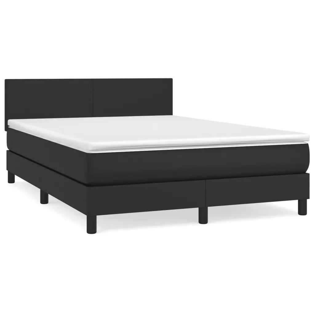 Giroletto a Molle con Materasso Nero 140x200 cm in Similpelle 3141005