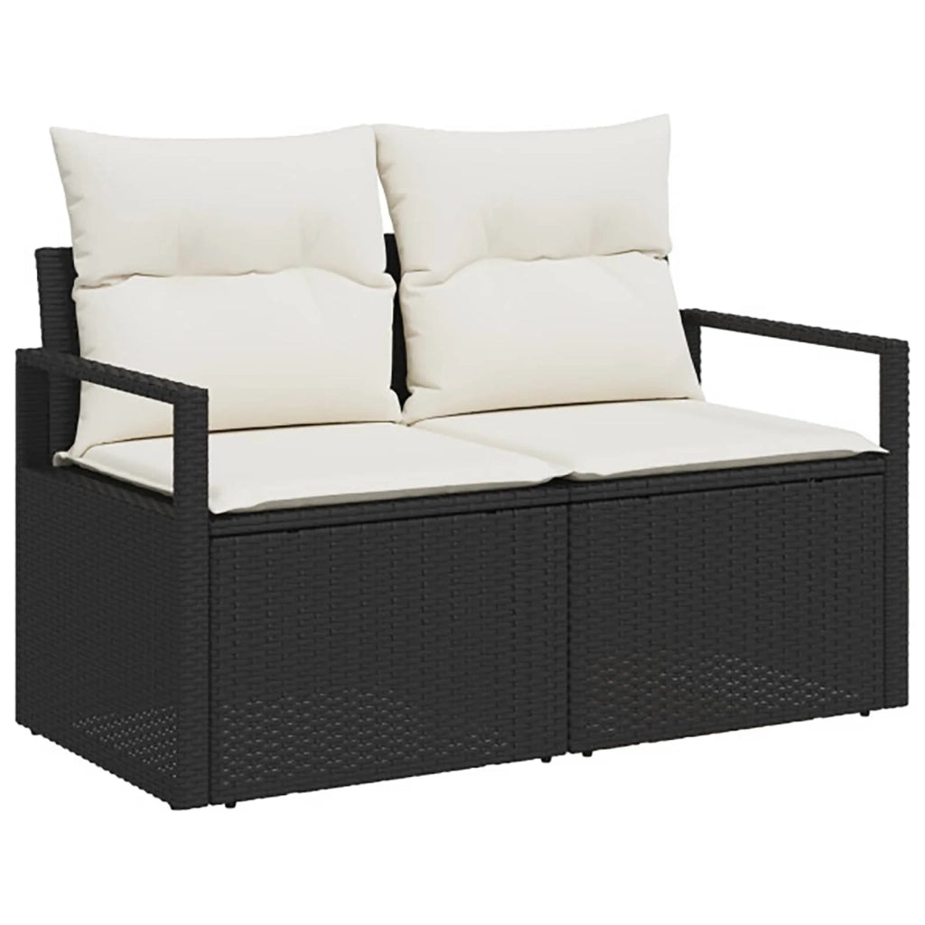 Set di divani 8 pz Nero e Bianco Crema 3448153
