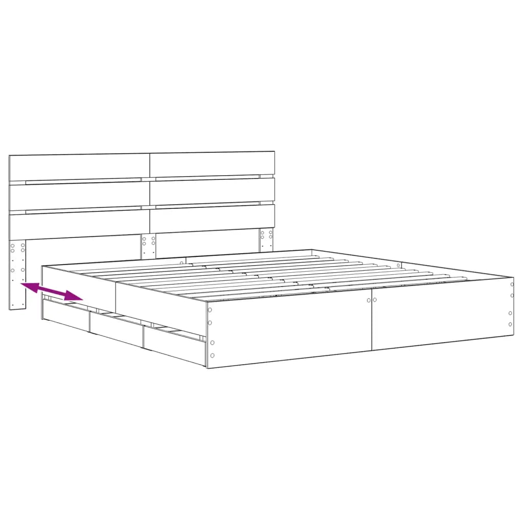Bed Frame with Storage and Headboard Artisan Oak 180 x 200 cm 3445834
