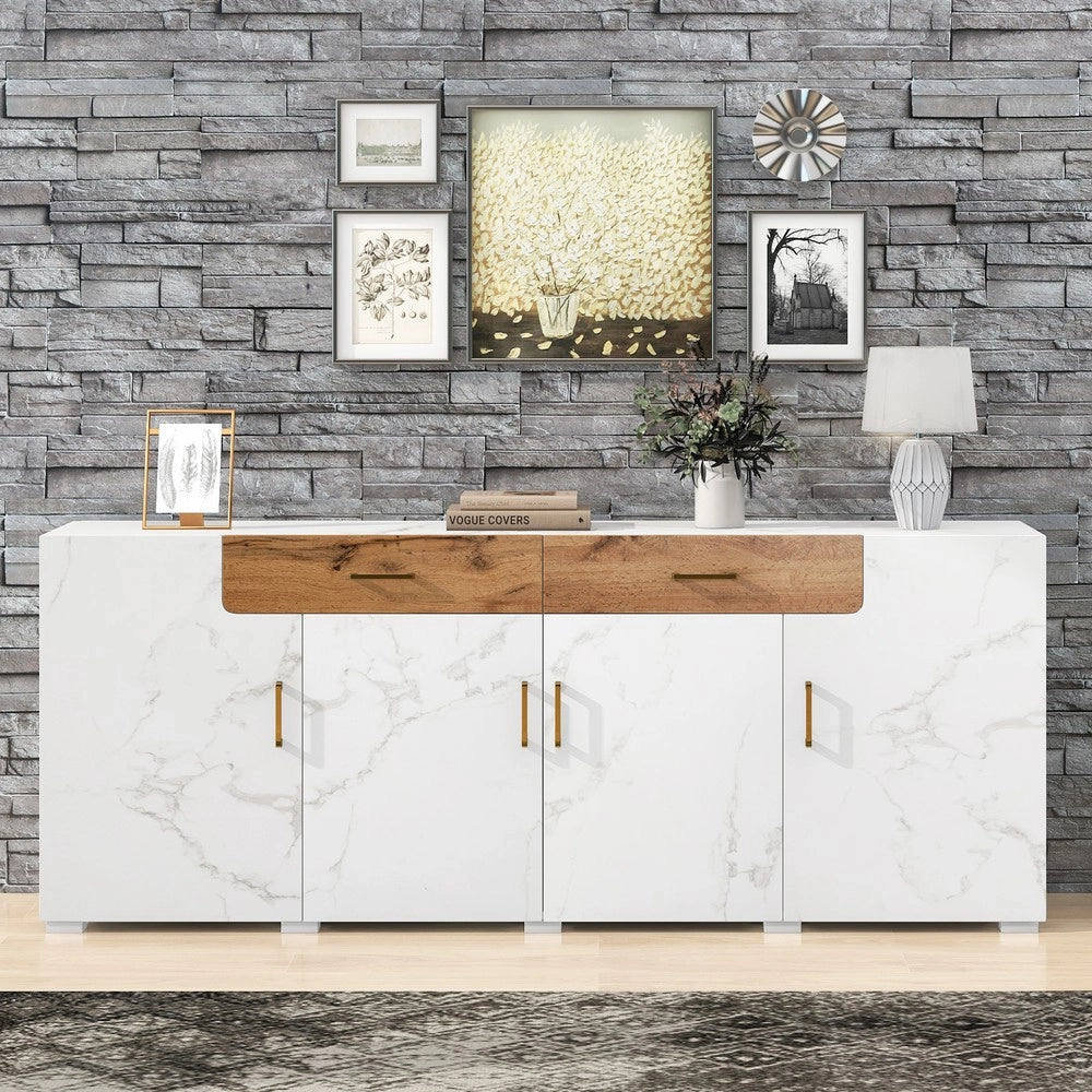 Credenza con 4 Ante e 2 Cassetti ¨C MINIMAL ¨C 208x39.5x80 cm