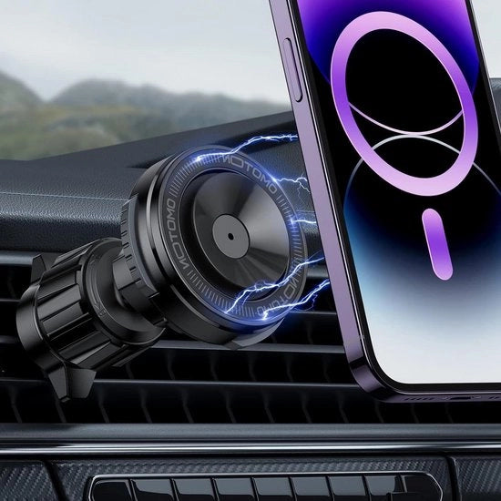 Ottimizzatore di posizionamento 360° girevole per telefono auto, compatibile con iPhone 14 13 12 e dispositivi Samsung/Huawei con tecnologia MagSafe
