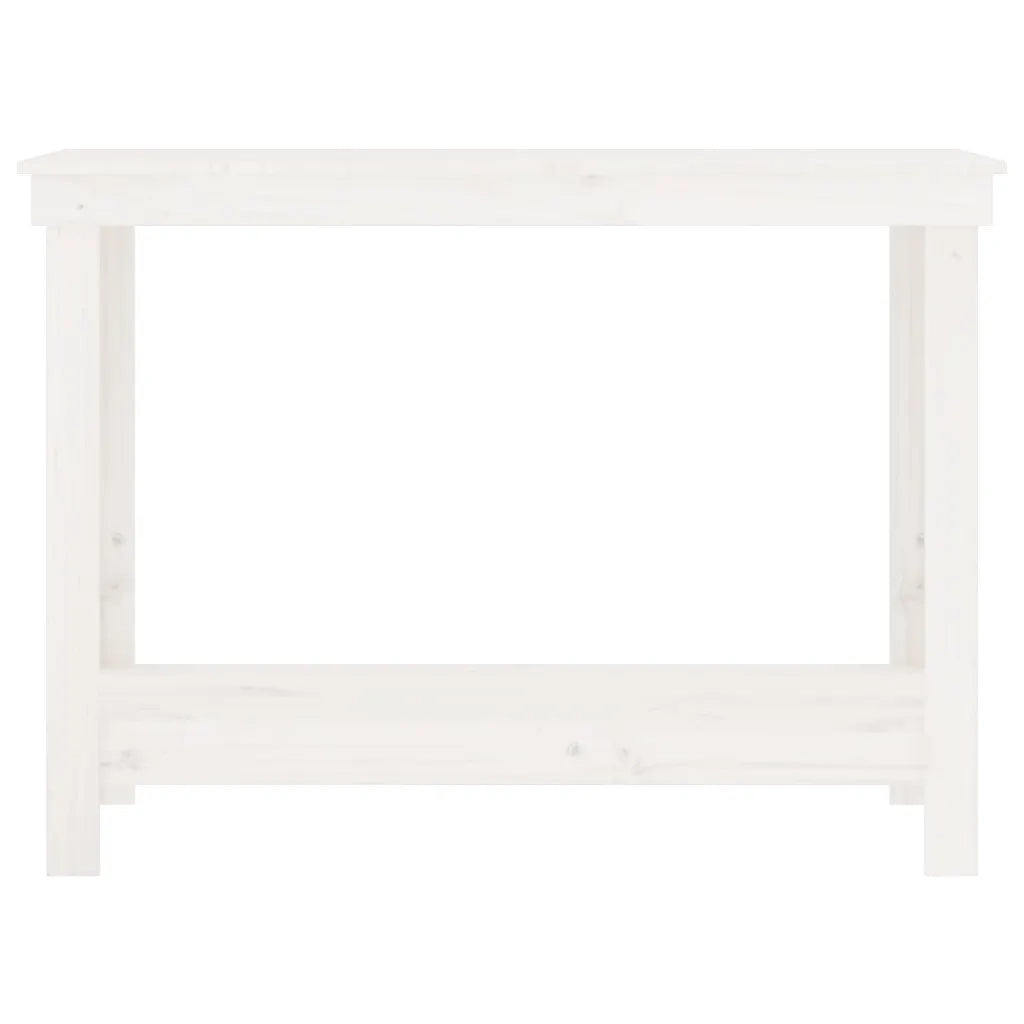 Banco da Lavoro Bianco 110x50x80 cm in Legno Massello di Pino 822502