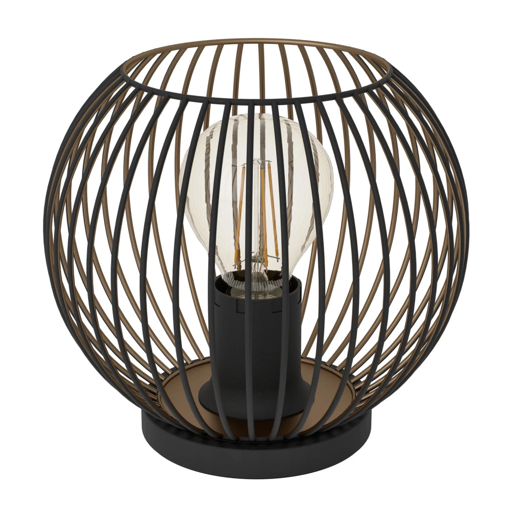 Lampada Scrivania Rustico Country Almanzora Acciaio Nero 1 Luce E27 Ip20