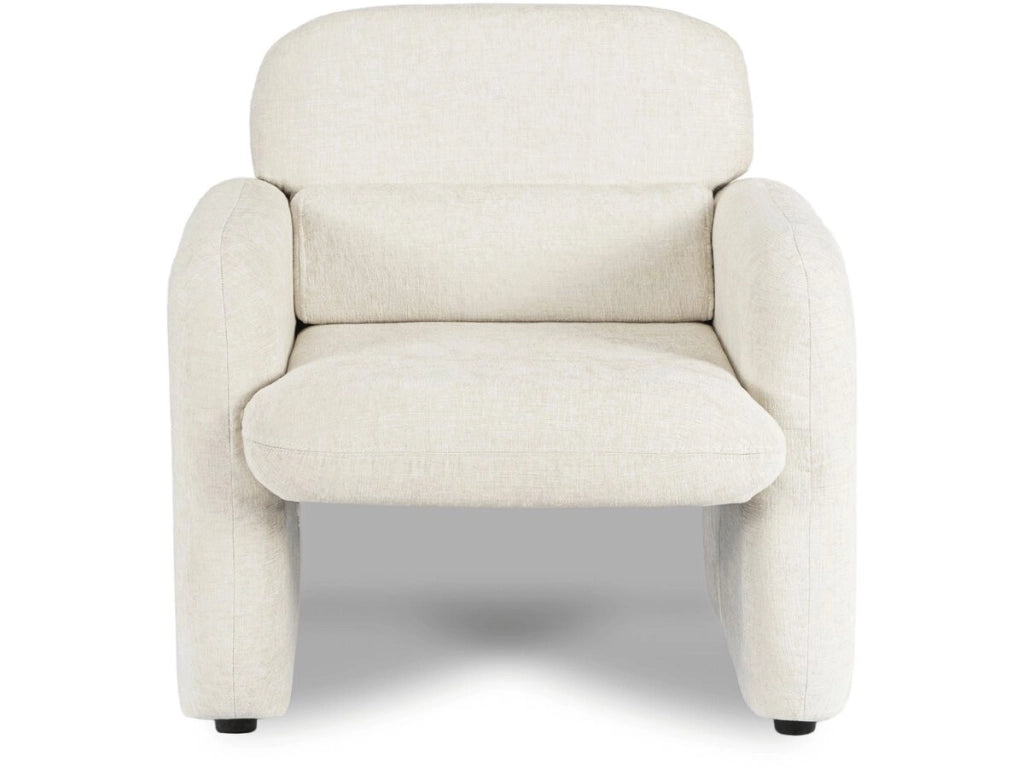 Poltrona lounge "Cozmo" in tessuto screziato - 78 x 79 x 77 cm - Crema