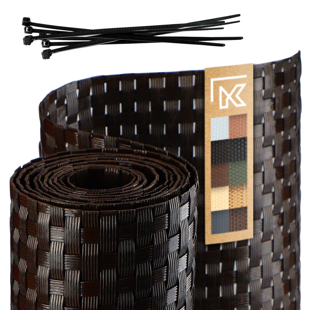 Nastro per recinzioni KADAX marrone per pannelli di recinzione 19 cm 2,55 m Copertura per recinzione
