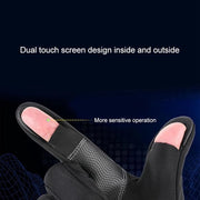 Guanti da Ciclismo in Inverno - Padded di Riscaldamento con Tessuto Tattile - 2 Dita Scolpite Guanti da Bicicletta Idrorepellenti - Nero - Esterno - Canoa - Remo