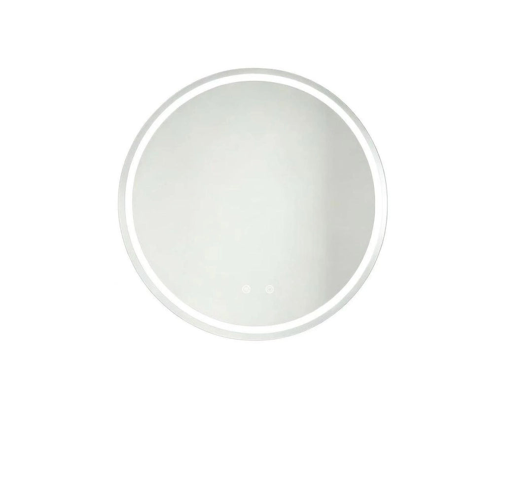 Specchio da bagno rotondo illuminato e antiappannamento con luce regolabile e comando tattile