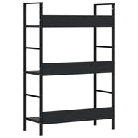 Libreria a 3 Ripiani Nera 60x27,6x90,5 cm in Truciolato cod mxl 7011