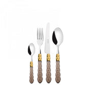 CRISTALLO Ghiera Dorata, Posate Set 24 Pz, Scatola Compact, Casa