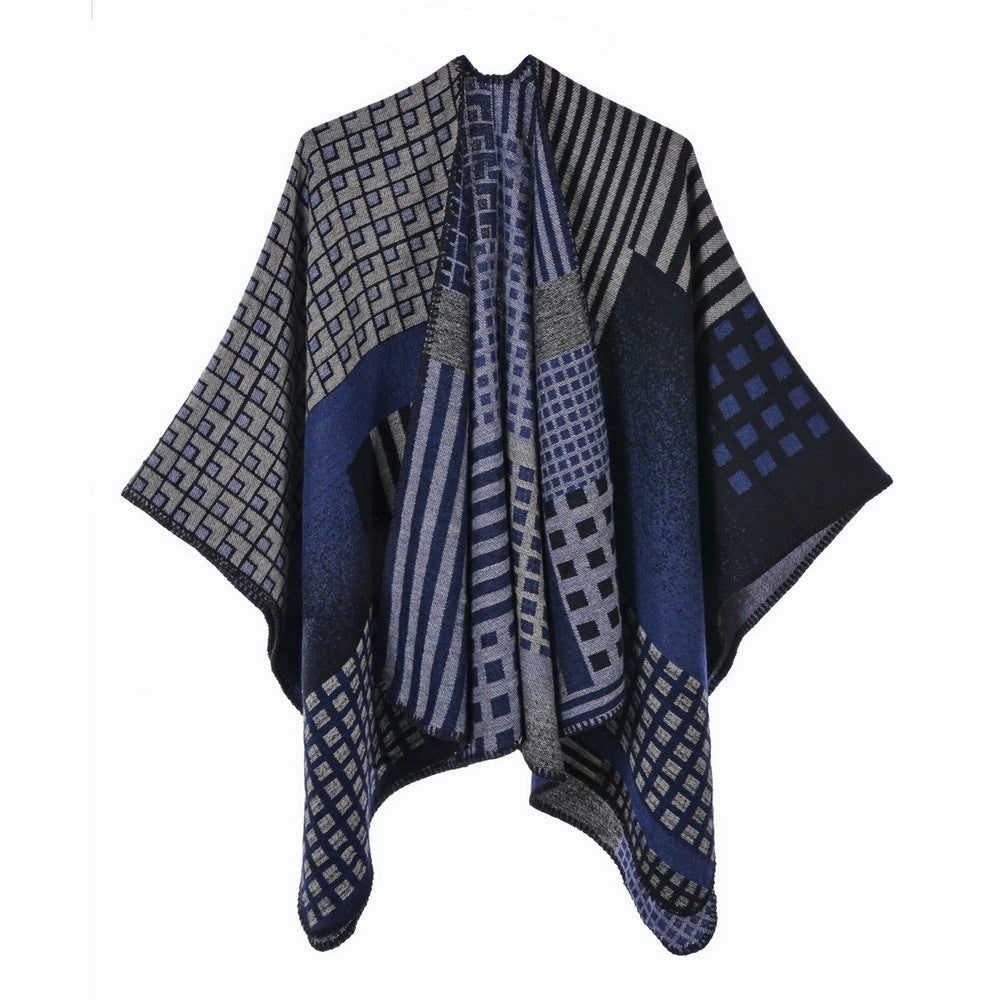 Sciarpa da donna double-face, scialle caldo e spesso in jacquard in stile europeo e americano.