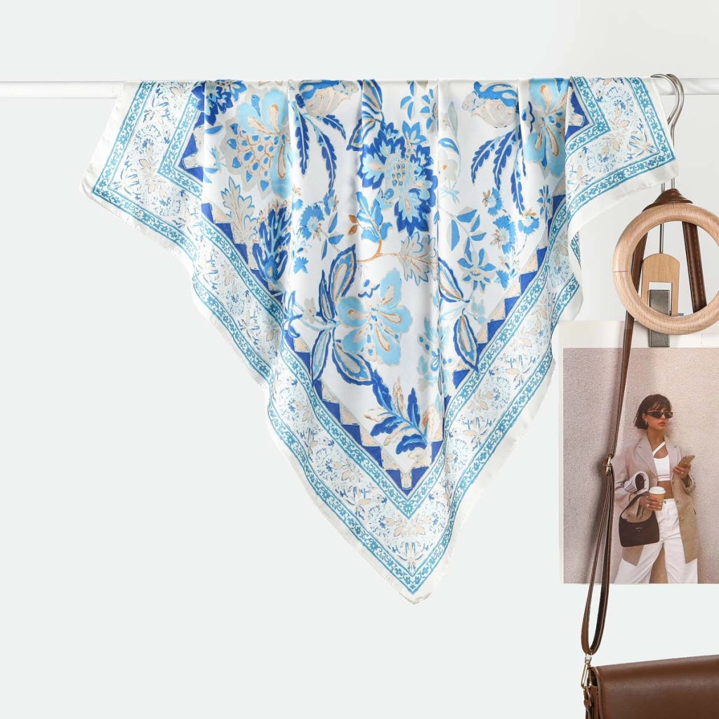 Nuova sciarpa di seta versatile in stile pastorale per donna, sciarpa di seta di alta gamma, giovanile, alla moda, sciarpa protettiva dal sole all'ingrosso.