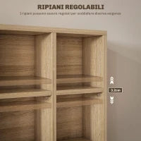 Mobile Porta CD con Ripiani Regolabili per 456 CD o 336 DVD, 24 Scomparti, 89x20x130.5 cm, Legno