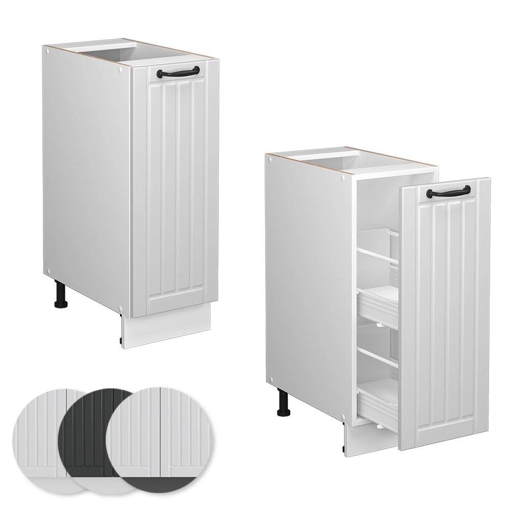 Vicco Armadio cucina dispensa alto Bianco casa di campagna 30 cm senza piano di lavoro