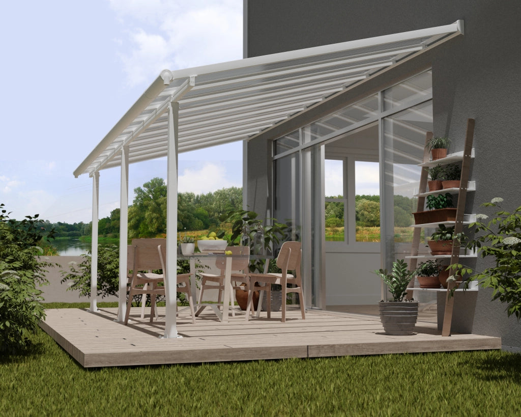 Pergola Addossata in Alluminio Olympia 3X6.2 m Bianco