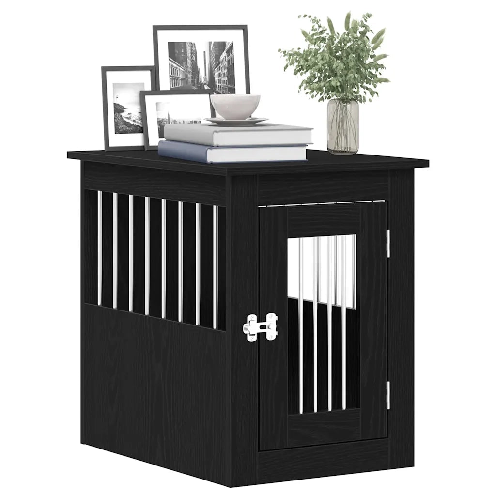 Trasportino per Cani Rovere Nero 45x62x59 cm in Legno Aggregato 862174