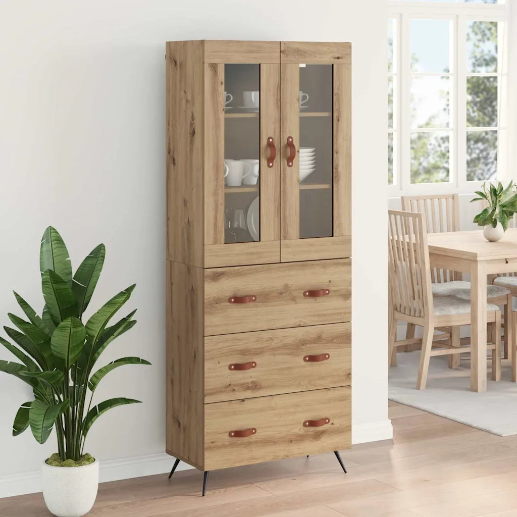 Credenza | Armadietto alto con ripiano 2 pcs Rovere artigianale