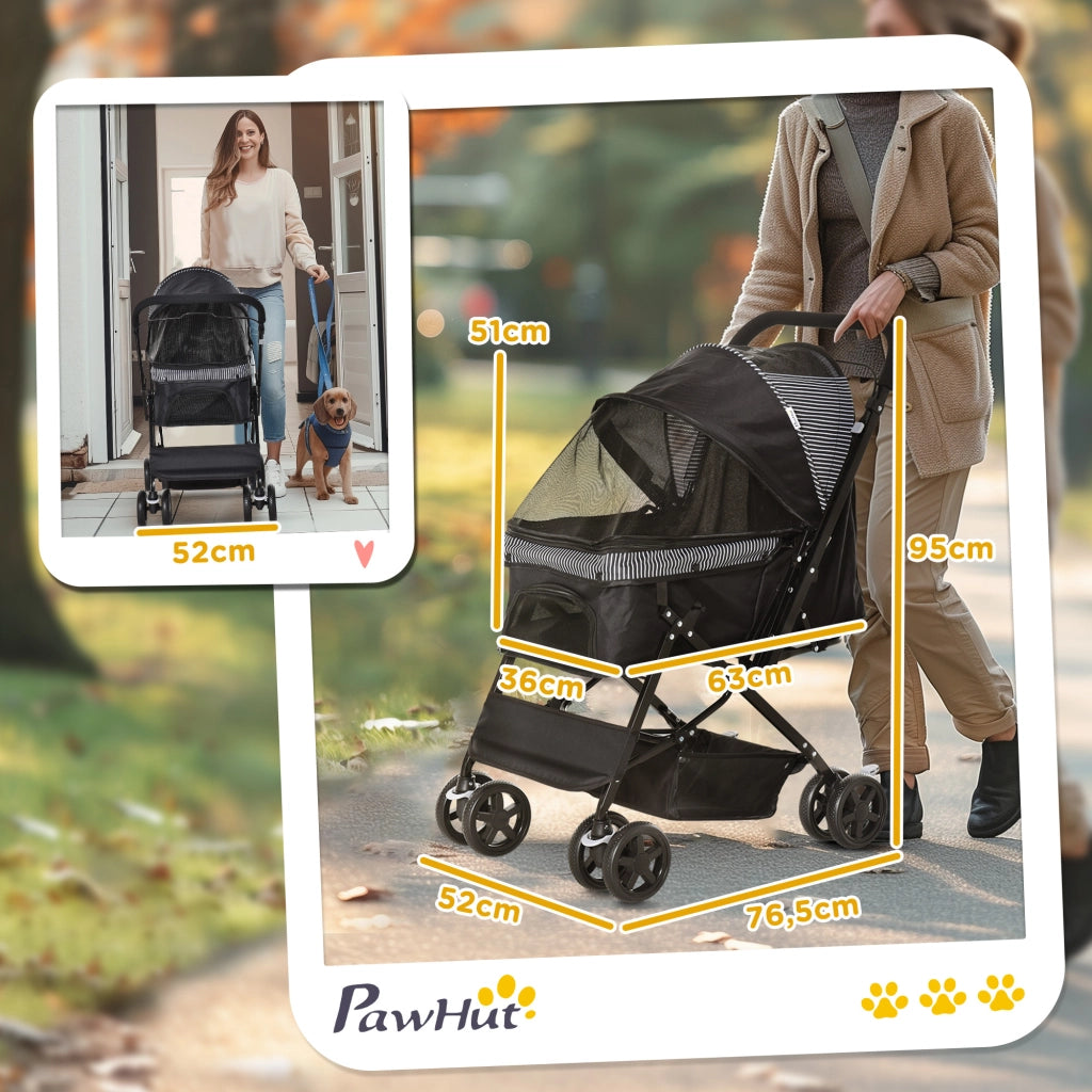 Carrello per Cani Pieghevole ¨C zephmum ¨C Nero