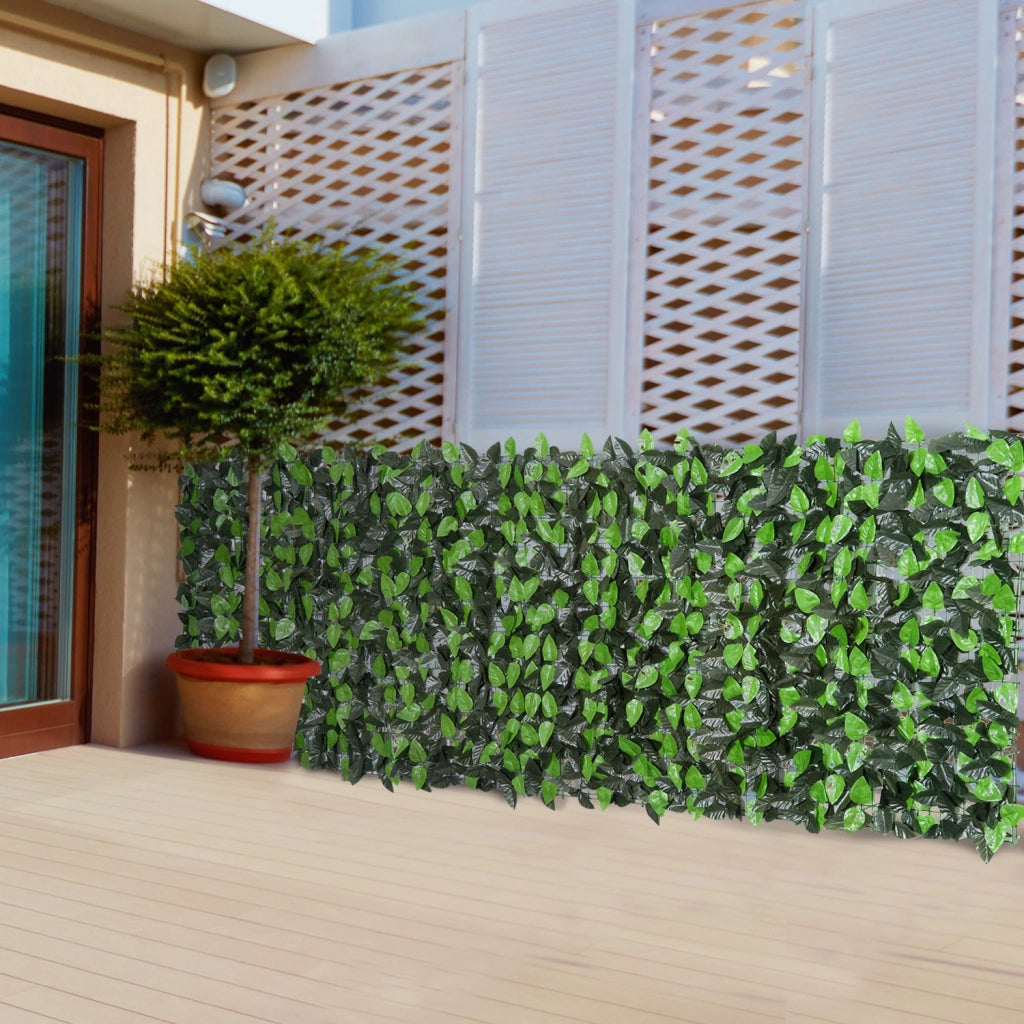 EasyComfort Rotolo di Siepe Artificiale 3x1 m in PE e Tessuto per Balcone e Giardino, Verde Chiaro e Verde Scuro