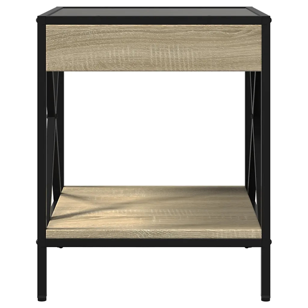 Tavolino da salotto | Tavolino da caff¨¨ | Tavolino da Soggiorno con LED Infinity Rovere Sonoma 40x40x49 cm