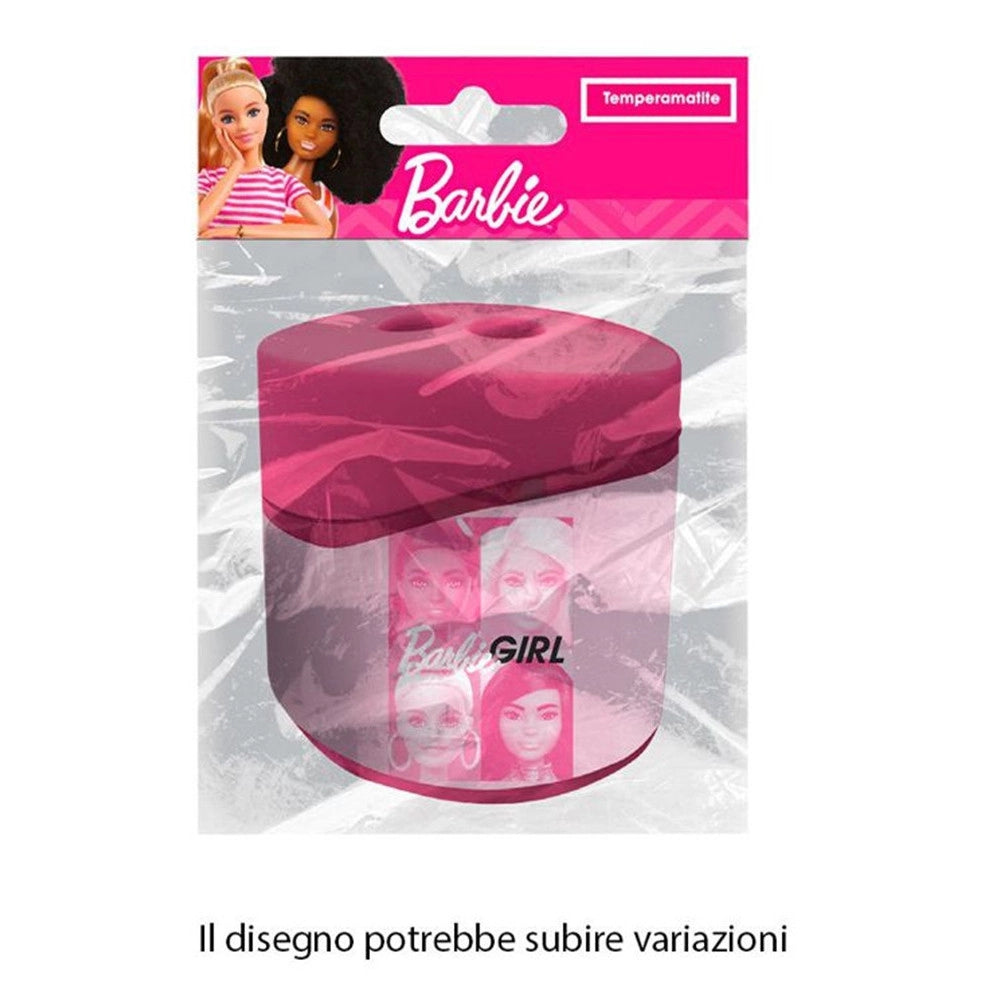 Trade Shop - Temperamatite Ovale A 2 Fori Con Serbatoio Barbie Cancelleria Scuola Bambine 960436 -