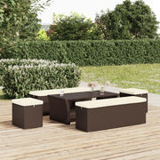Ottomane con Cuscini 2pz Marrone 40x30x40 cm in Polyrattancod mxl 126830