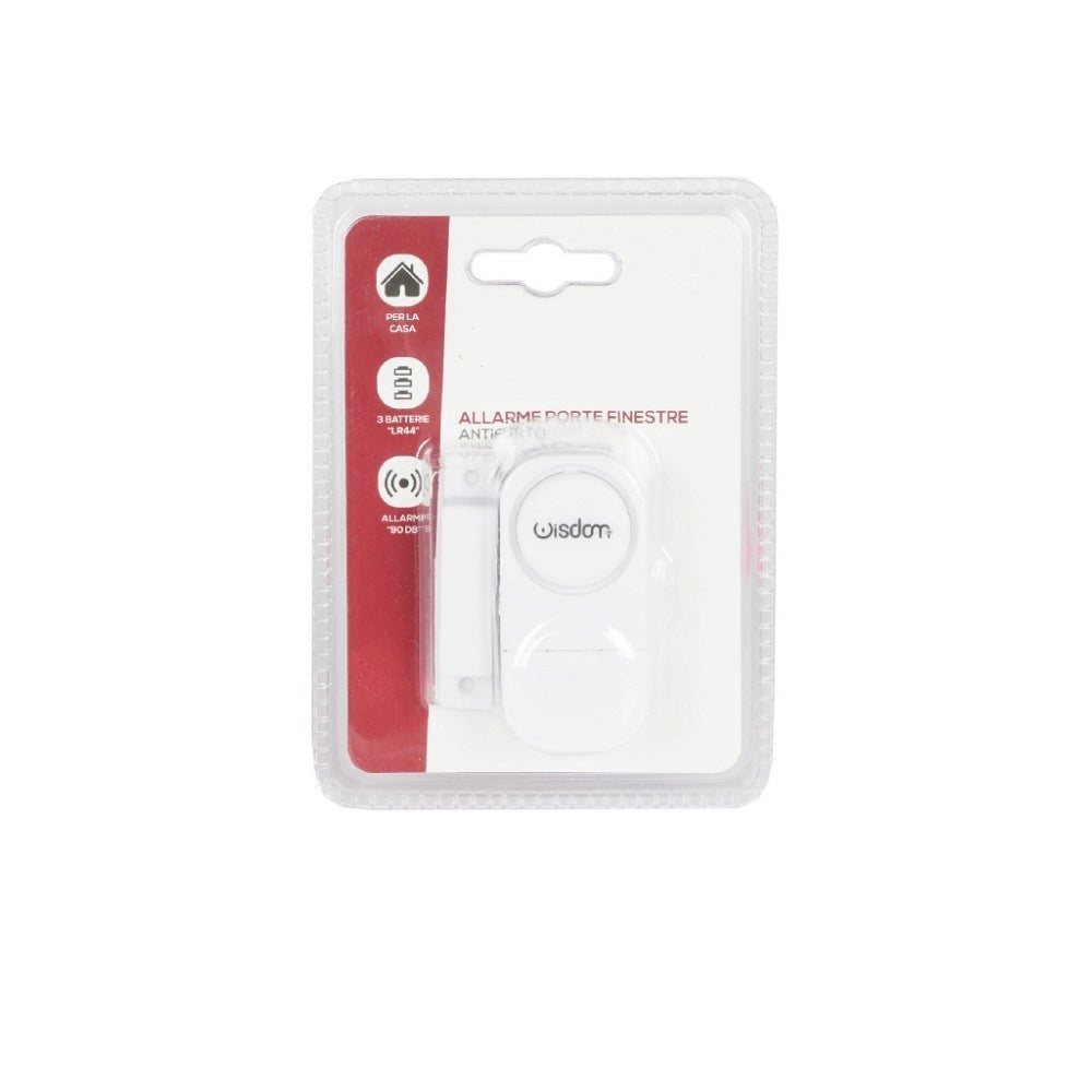 Trade Shop - Sensore Allarme Per Porte Finestre Casa Ufficio Antifurto 90 Db Batteria Xc-1971 -