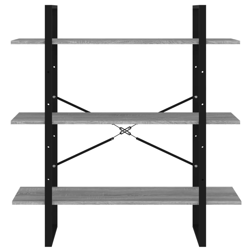 Libreria-Scaffale per Libri-Mobile di Stoccaggio Grigio Sonoma 100x30x105 cm in Legno Multistrato