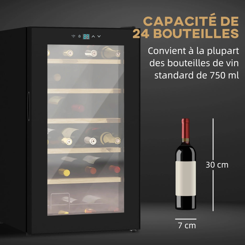Cantinetta Vino 24 Bottiglie ¨C zephmum ¨C Nero 65L Temperatura Regolabile