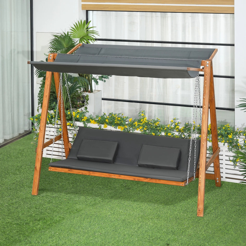 Dondolo da Giardino 3 Posti Convertibile in Letto Matrimoniale. 225.5x113x180cm