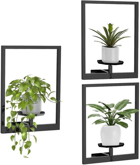 Sistema di vasi a tre livelli appesi, decorazione per piante, supporto per piante, vetrina per piante per più piante, decorazione per la casa, decorazione per la parete per la casa, ufficio e giardino
